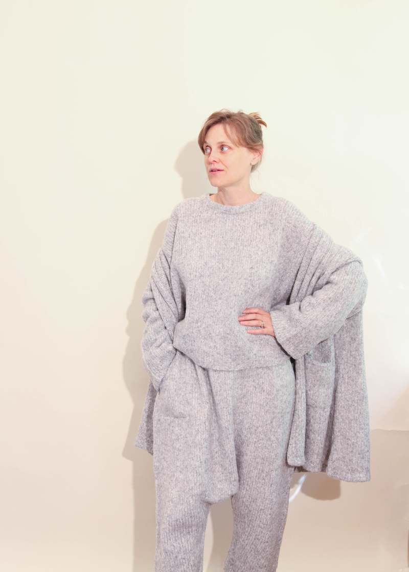 Atelier Delphine Balloon Sleeve Sweater Watery Sky Garmentory