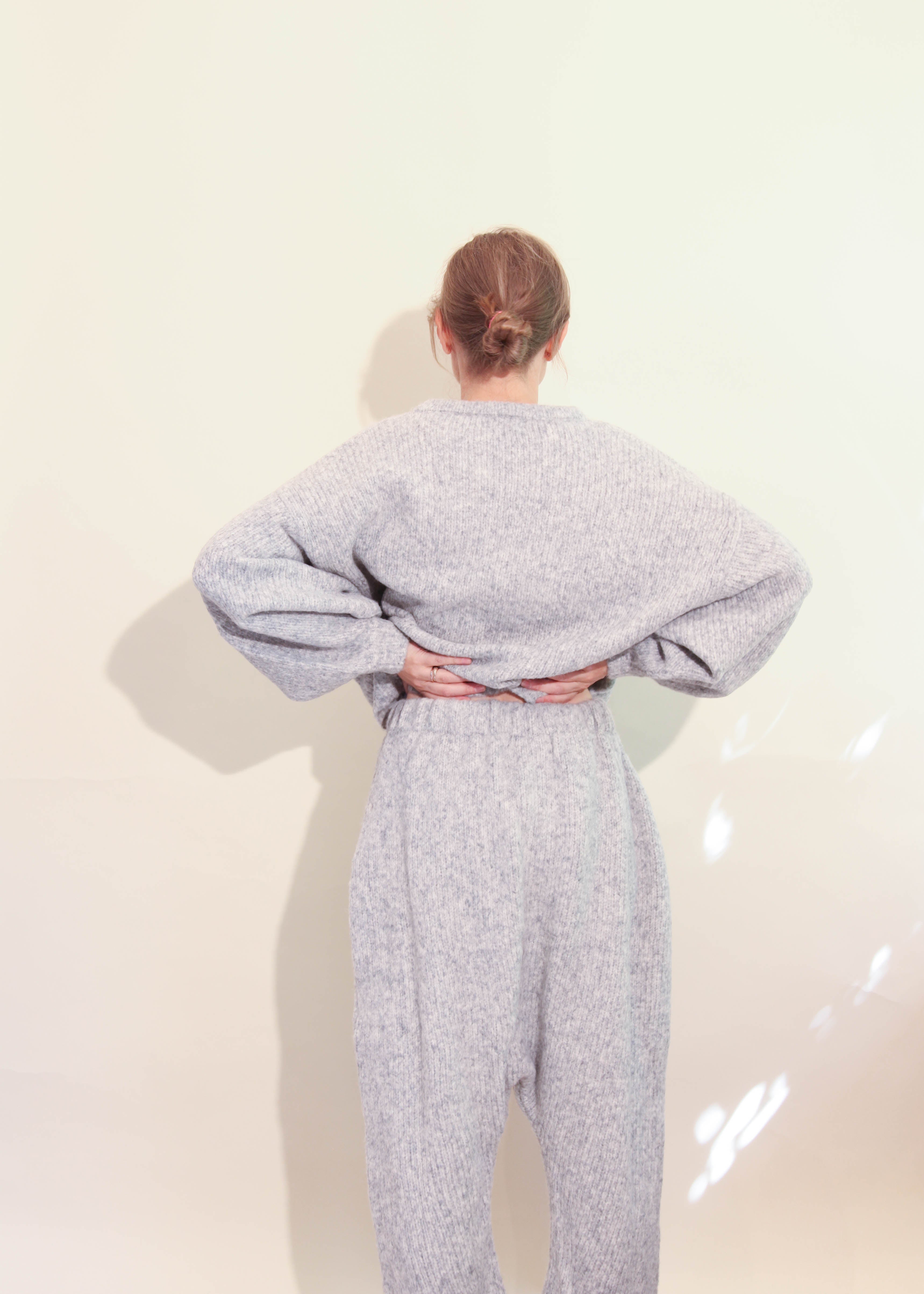 Atelier Delphine Balloon Sleeve Sweater Watery Sky Garmentory