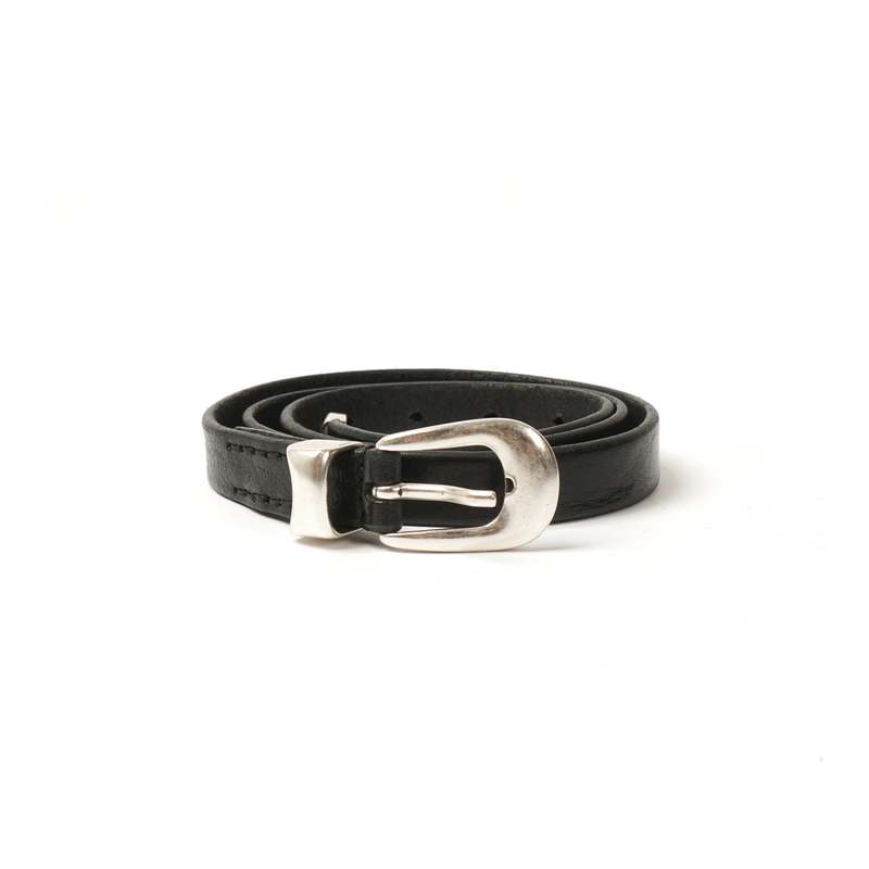 小物 OUR LEGACY 2CM BELT BRACK LEATHER 70 Our Legacy - Belt 2 cm Black