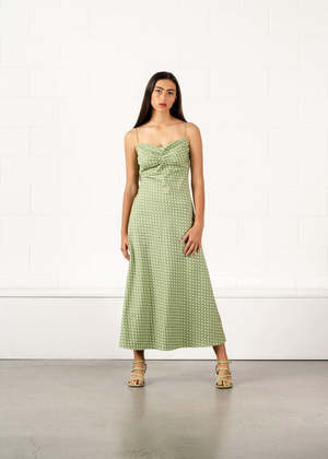 green dresses for hoco & Other Stories Blue Polka Dot Midi Dress size 8 – Follow The Clothes main image 1