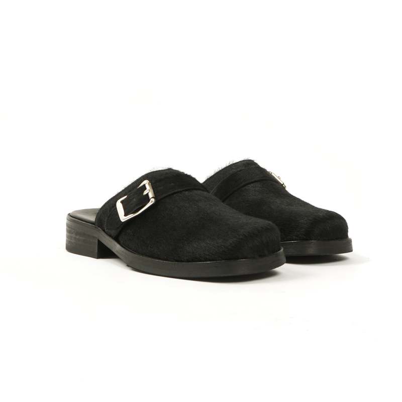 Our Legacy CAMION MULE - BLACK HAIR ON HIDE | Garmentory