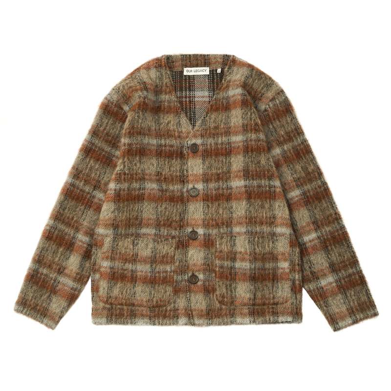 トップス OUR LEGACY Cardigan Mohair Ament Check Our Legacy Ament Check Mohair Cardigan | Liberty
