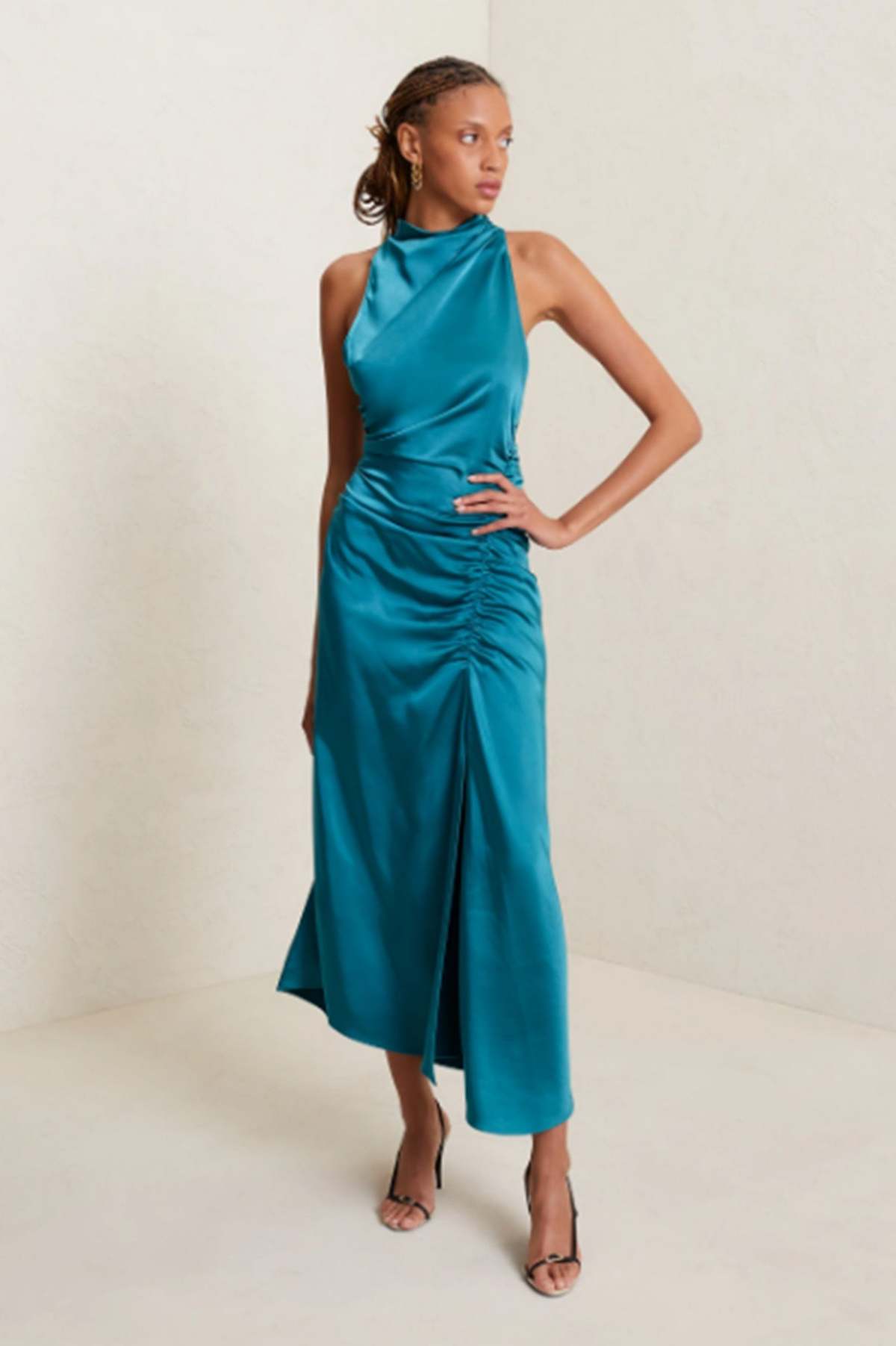 halter neck debs dress Glamorou V-Neck Sleeveless Halter Mermaid Prom Dress With Beading –  Ballbella main image 1