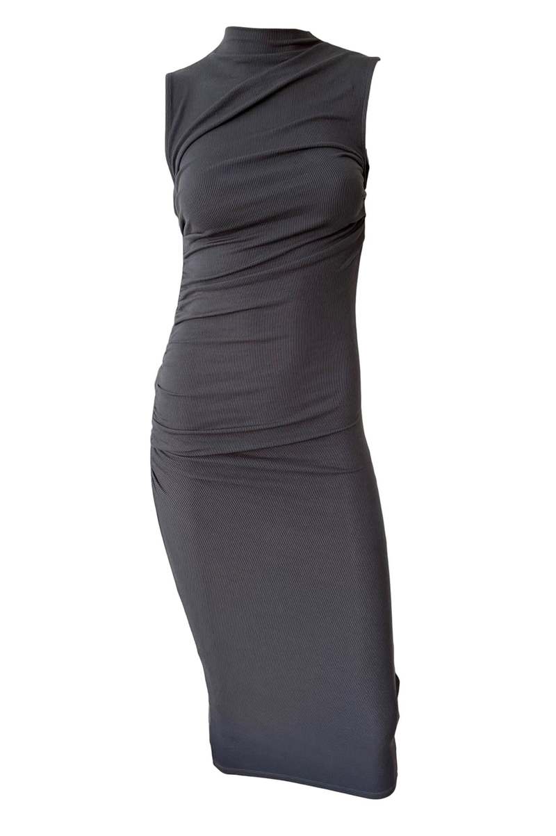 enza costa silk knit sleeveless twist midi dress Enza Costa Silk Rib Sleeveless Twist Midi Dress