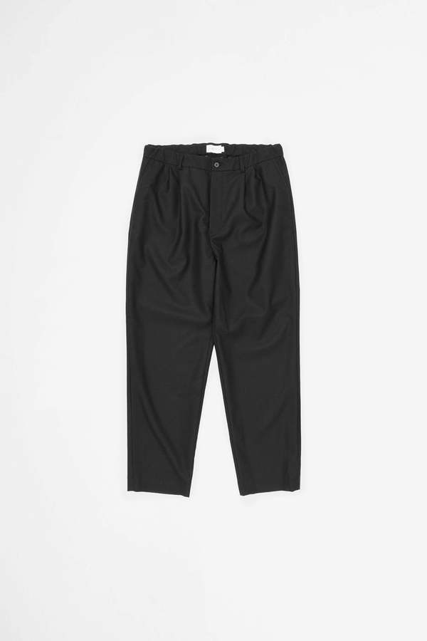 Still By Hand Relaxed Wool Pants - Ink Black | Garmentory