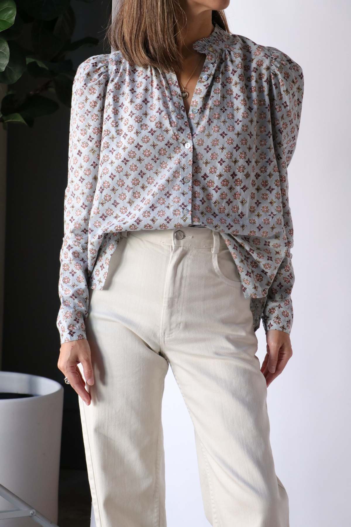 Alix of Bohemia Annabel Shirt Blue Smoke Garmentory
