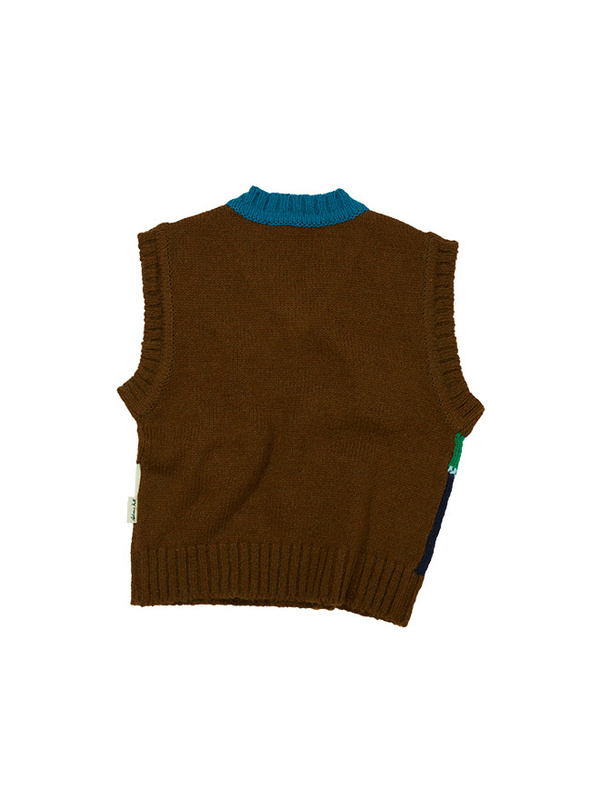 ANDERSSON BELL Crochet Knit Sweater Vest Brown Garmentory