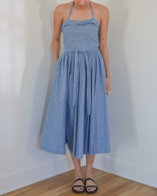 sachin and babi light blue dress Ralph Lauren Collection Chilton Satin Halter Gown main image 1