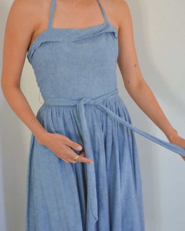 beachy halter dress Halter V-Neck Sleeveless Pleated Empire Waist A-Line Beach Wedding Dre –  Loveiss main image 0