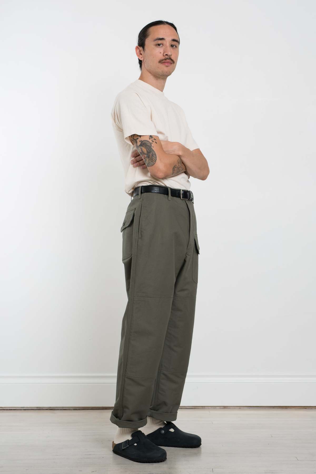 Engineered Garments Deck Cotton Double Cloth Pant - Olive