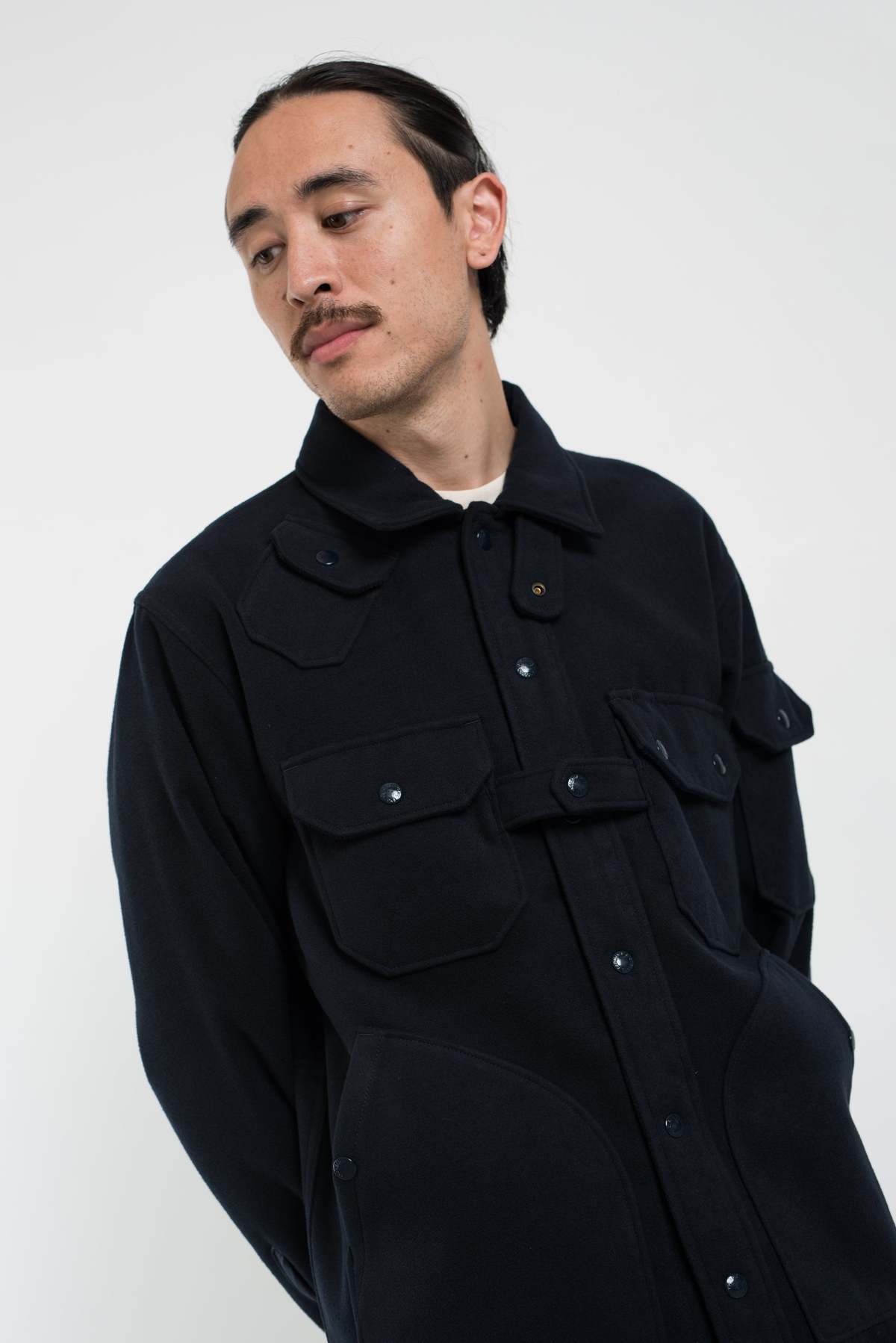 Engineered Garments Explorer Polyester Fake Melton Shirt Jacket