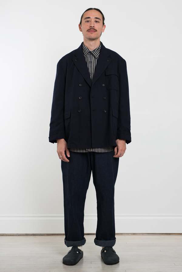 Engineered Garments Reefer Wool Uniform Serge Jacket - Dark Navy