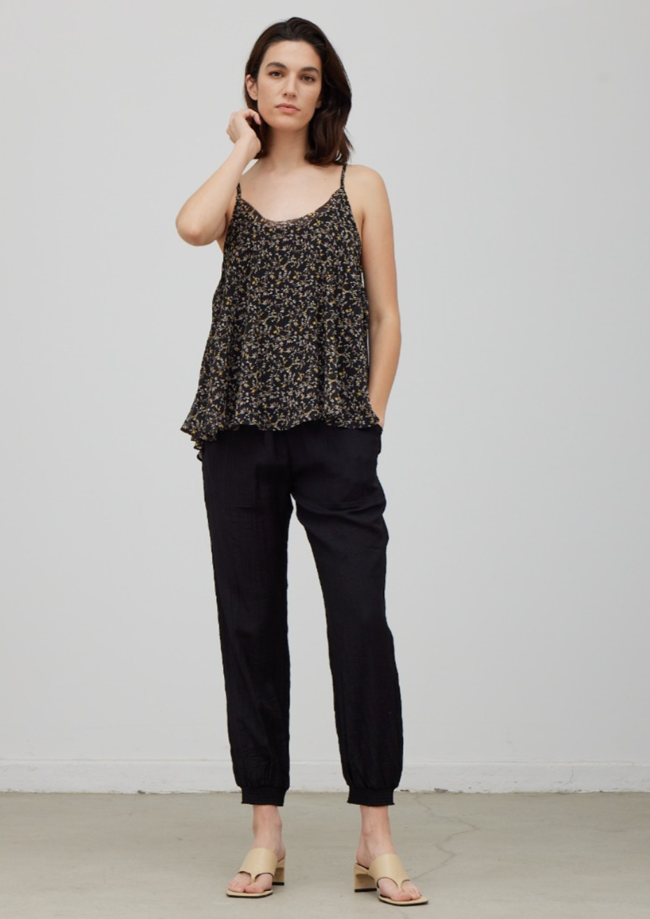 Grade & Gather Lurex Cami Top Black Garmentory