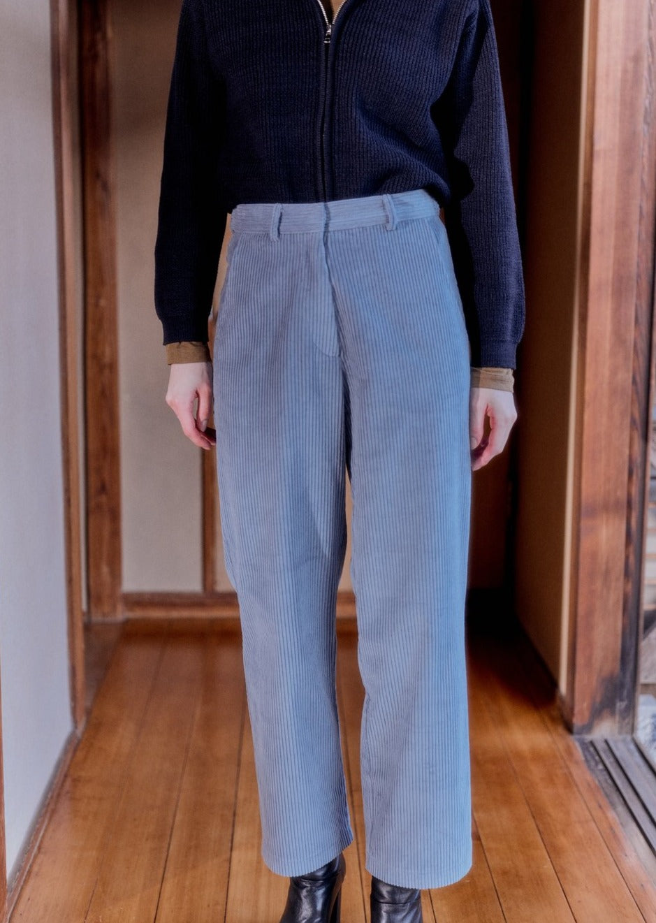 Mijeong Park Corduroy Straight Leg Pants Light Blue Garmentory