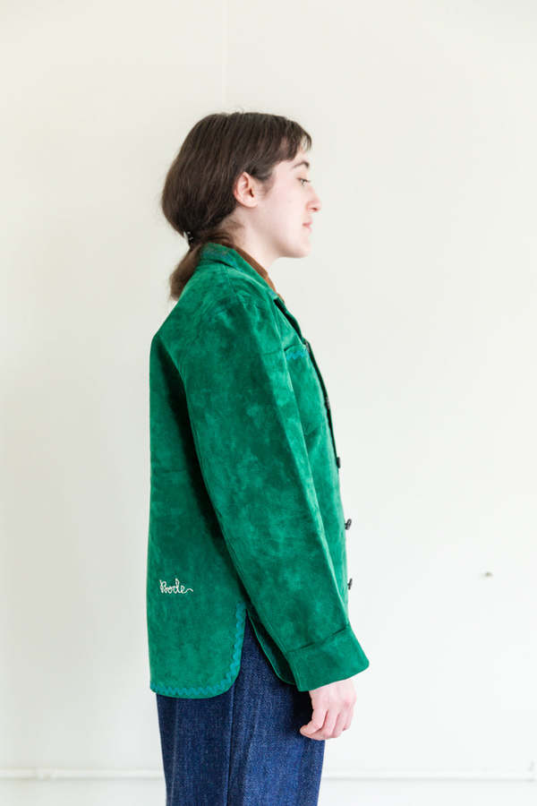 ジャケット・アウター BODE SUEDE RICKRACK WORKSHIRT 22AW XS/S Bode Suede Rickrack Workshirt - Green | Garmentory