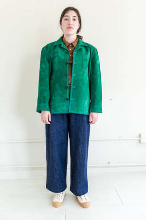 ジャケット・アウター BODE SUEDE RICKRACK WORKSHIRT 22AW XS/S Bode Suede Rickrack Workshirt - Green | Garmentory