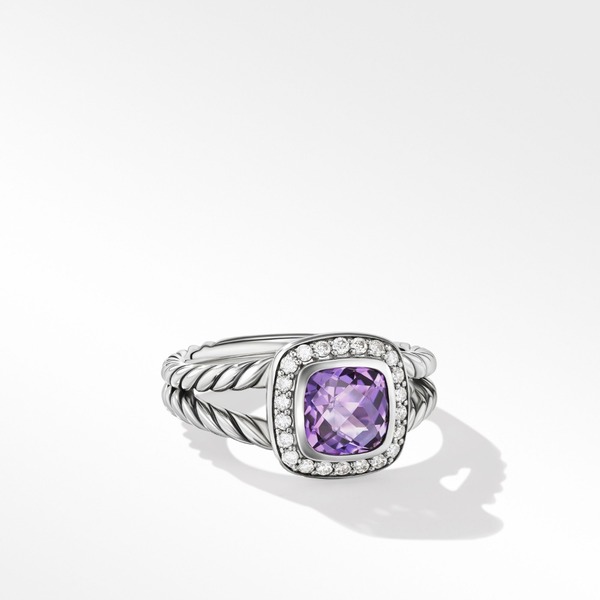 SAYAKA DAVIS NEW YORK Petite Albion Ring with Amethyst and Pa