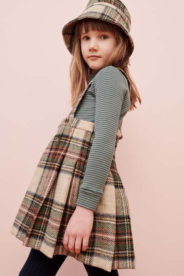 Caramel HEDERA SKIRT GOLD CHECK 8Y