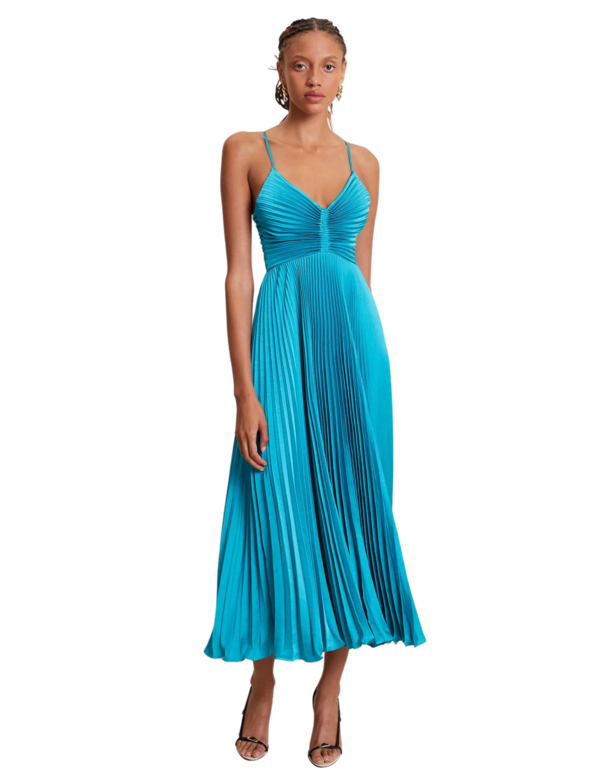 strapless open back dress Renzo Matte Pleated Dress main image 1