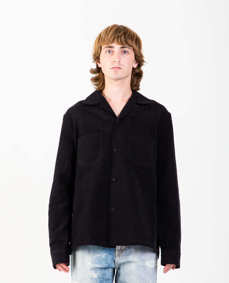 25ss OUR LEGACY HEUSEN SHIRT ブラック 48 OUR LEGACY - HEUSEN SHIRT SHORTSLEEVE BLACK ALL DAY POPLIN