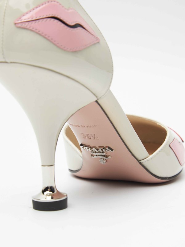 PRADA ヒール 白ピンク Prada Crystal-embellished 75mm Slingback Pumps in Pink | Lyst