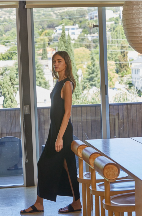crew neck sleeveless maxi dress Clover And Sloane Womens Crew Neck Sleeveless Maxi Dress