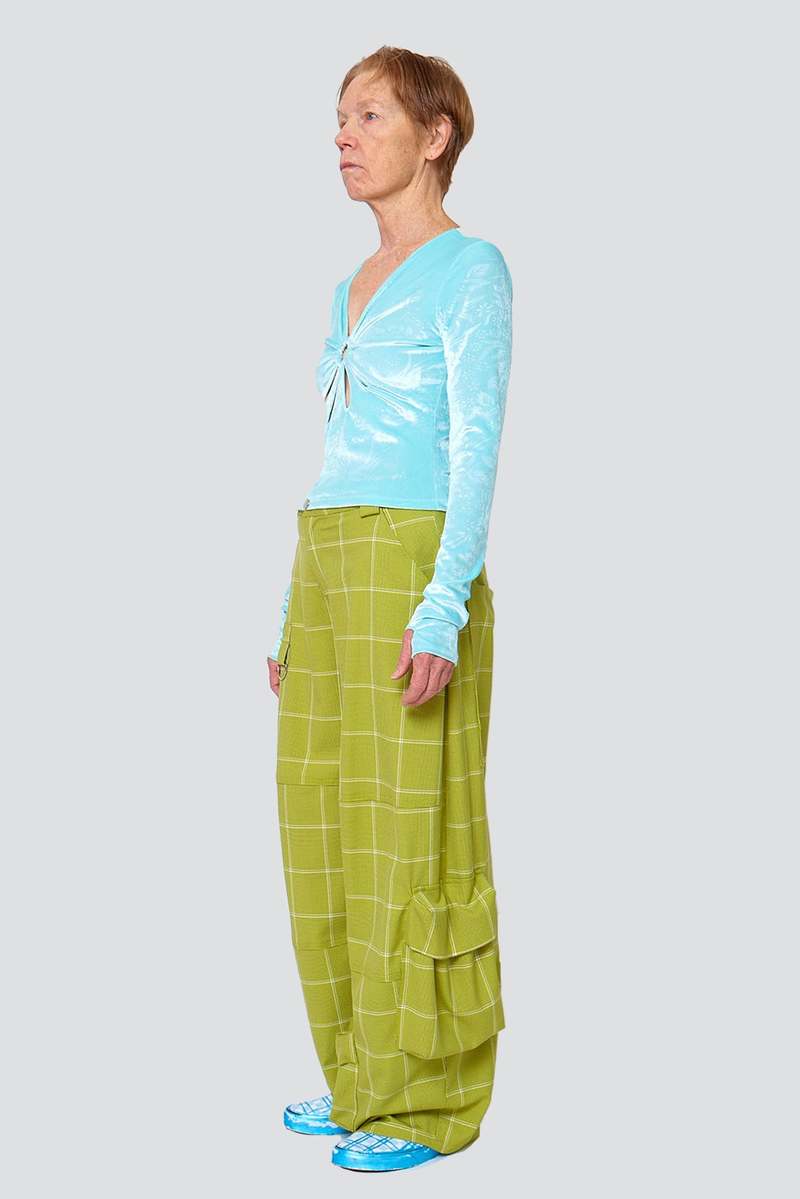 Collina Strada Lawn Cargo Pant -  Lime Plaid