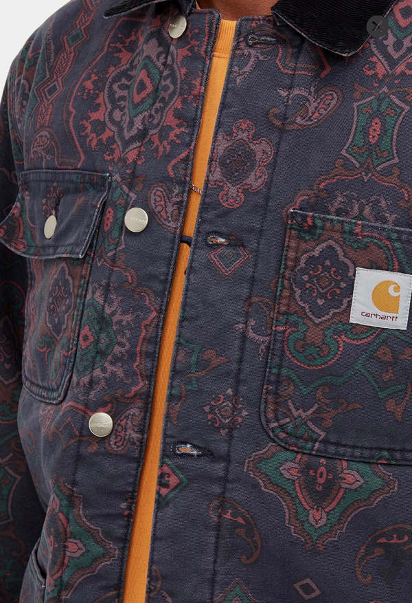 ジャケット・アウター carhartt WIP-MICHIGAN COAT NAVY Paisley Carhartt WIP Michigan Coat Dark Navy Multi Verse/Black Heavy Stone