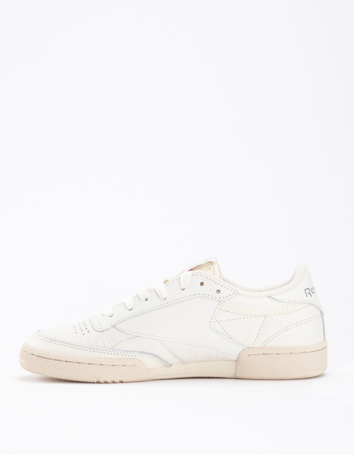 Reebok Club C 85 Vintage Chalk Silver Paperwhite Excellent Red