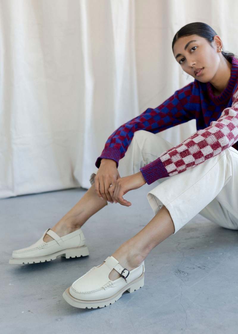 Hereu Alber Sport Monochrome Tread Sole T Bar Loafer