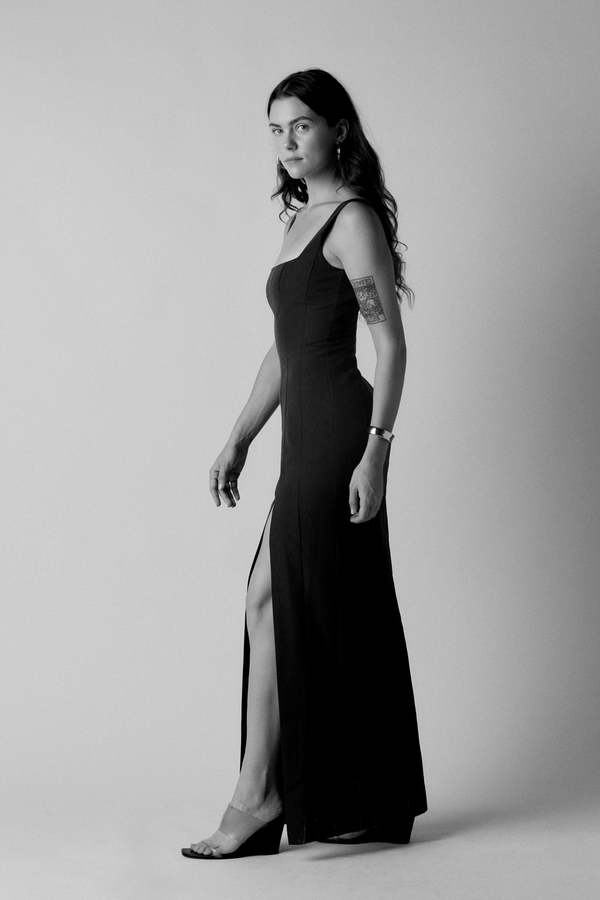 staud black and white dress STAUD Ilana Dress Black main image 0