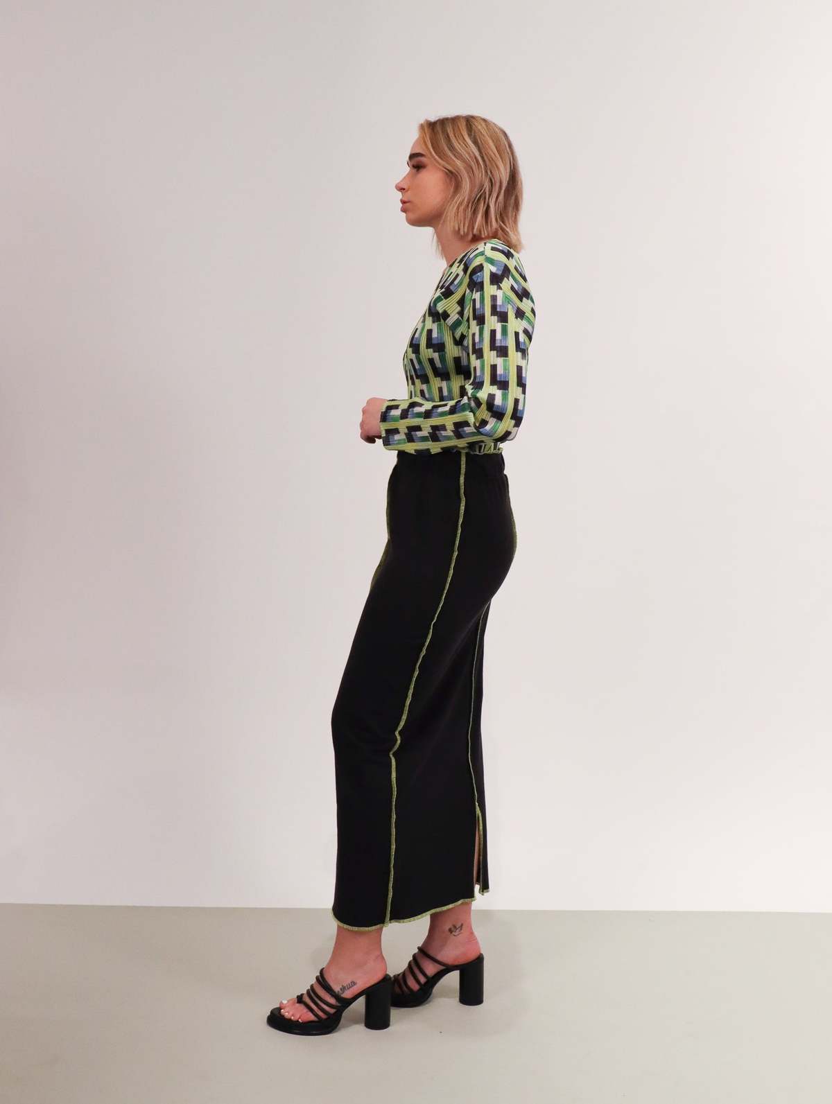 Grind and Glaze Line Skirt Black Garmentory