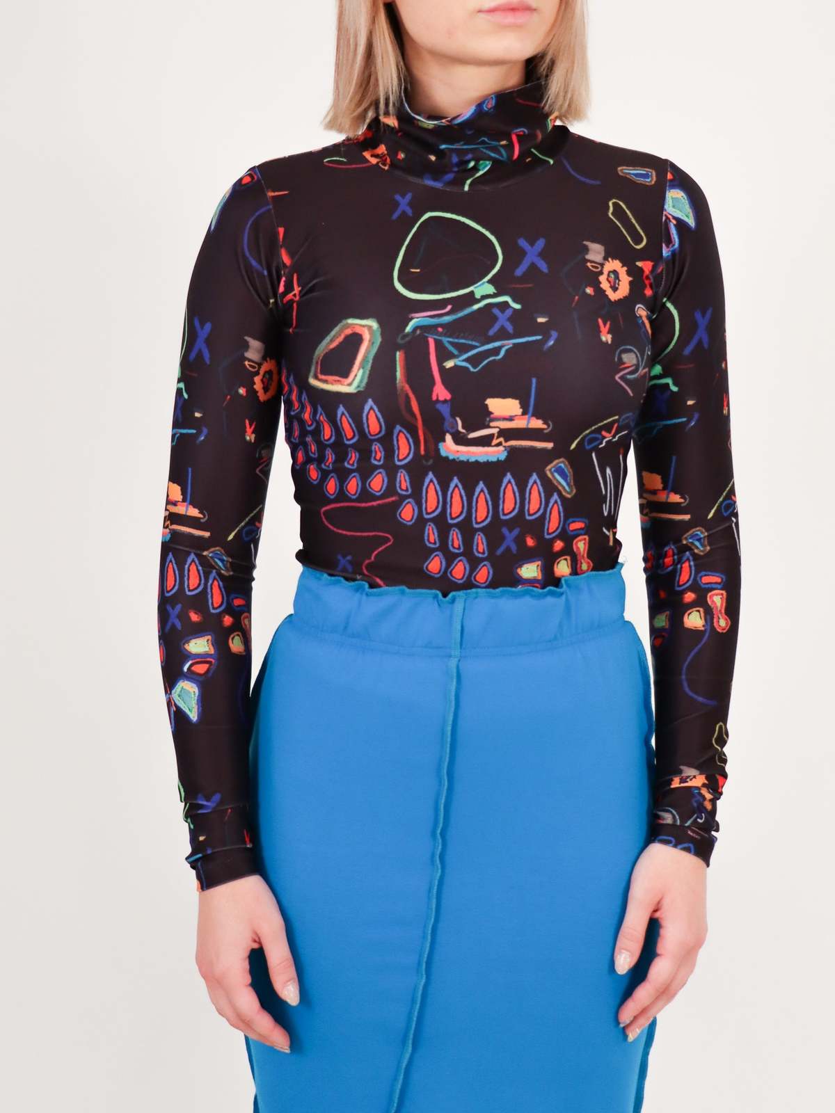 Grind and Glaze Line Skirt Cerulean Garmentory