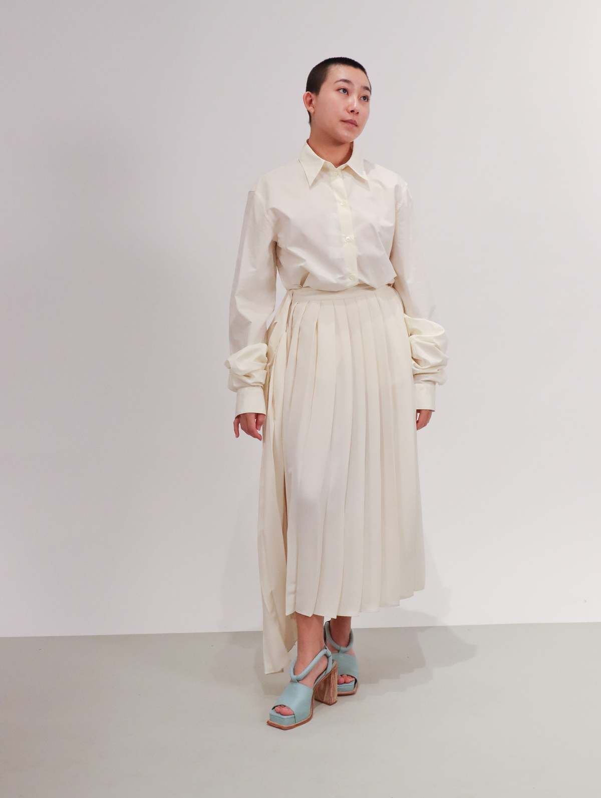Pleated-Side-Drape-Midi-Skirt-