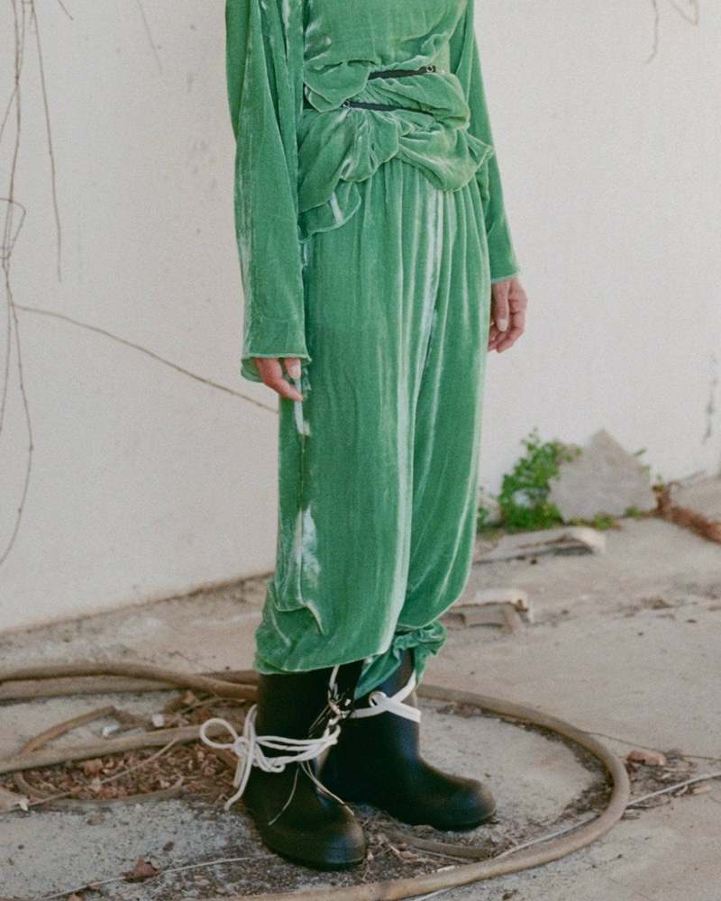 baserange unir silk velvet pants