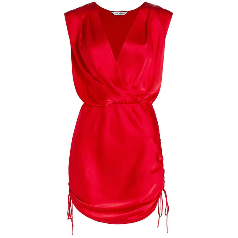 amanda uprichard red silk dress Amanda Uprichard Pink & Red 100% Silk Chevron Mini Dress Small Preppy