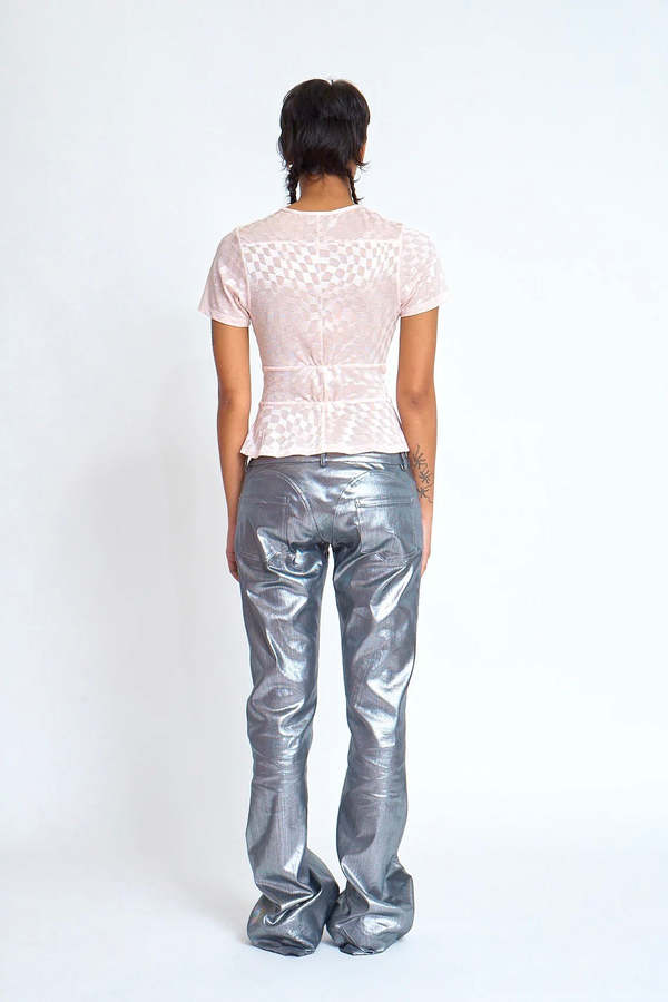 Collina Strada Puddle Flare Pants - Silver