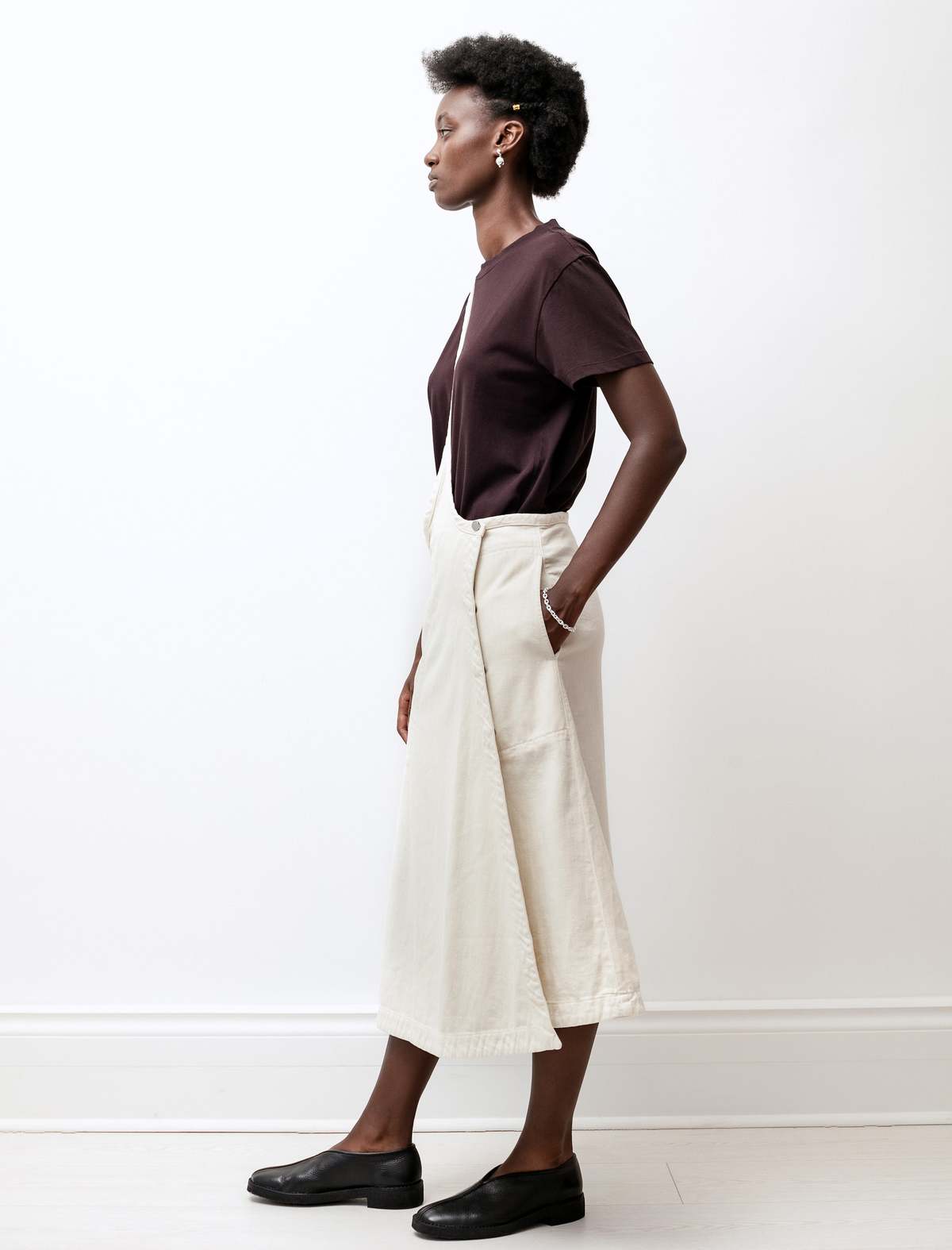 Lemaire Apron Denim Skirt Misty Ivory Garmentory