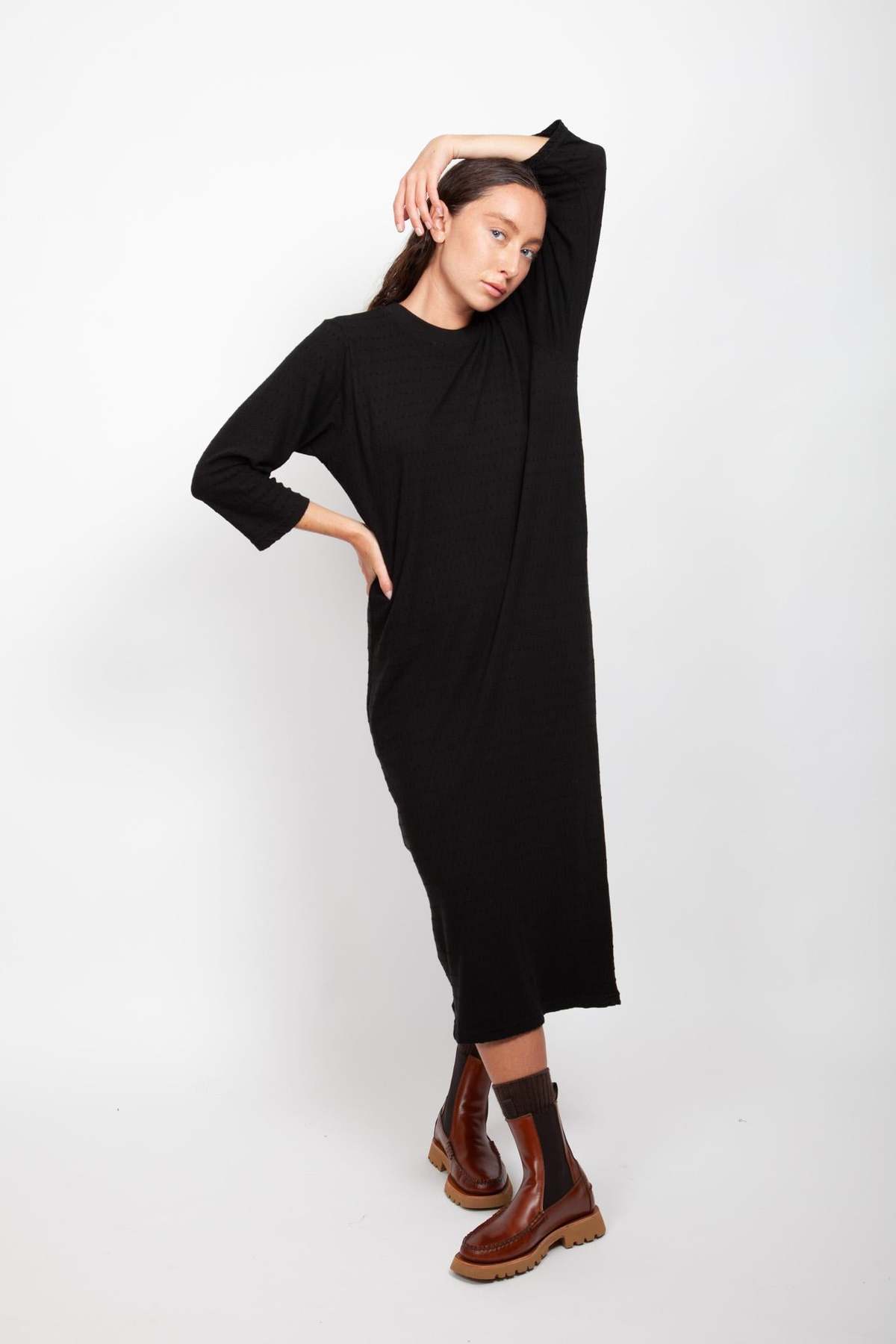 Gravel & Gold Abbey Dress - Black Swiss Dot - Image 2 of 5