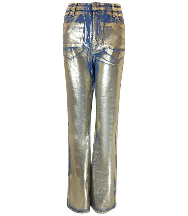 Madison Maison Gold/Light Denim Laminated Jeans Black Garmentory