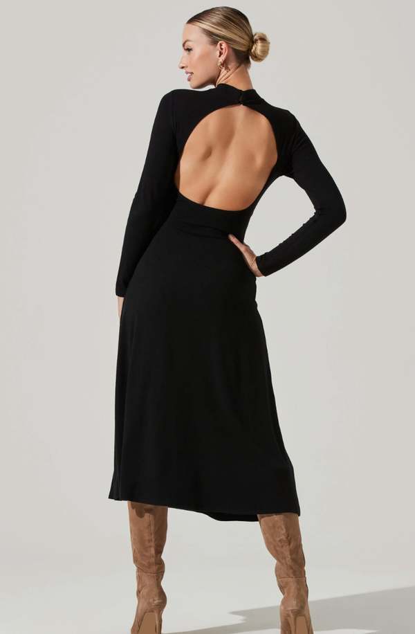 knee length dresses for ladies Delilah V-Neck Satin Maxi Dress main image 0