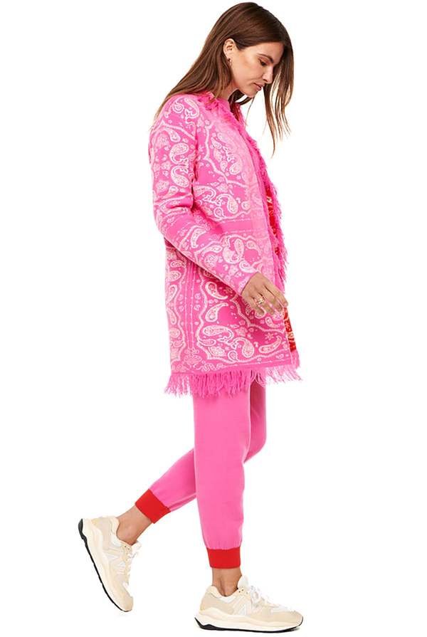 NEVER FULLY DRESSED Bandana Clash Cardigan - Red/Pink | Garmentory