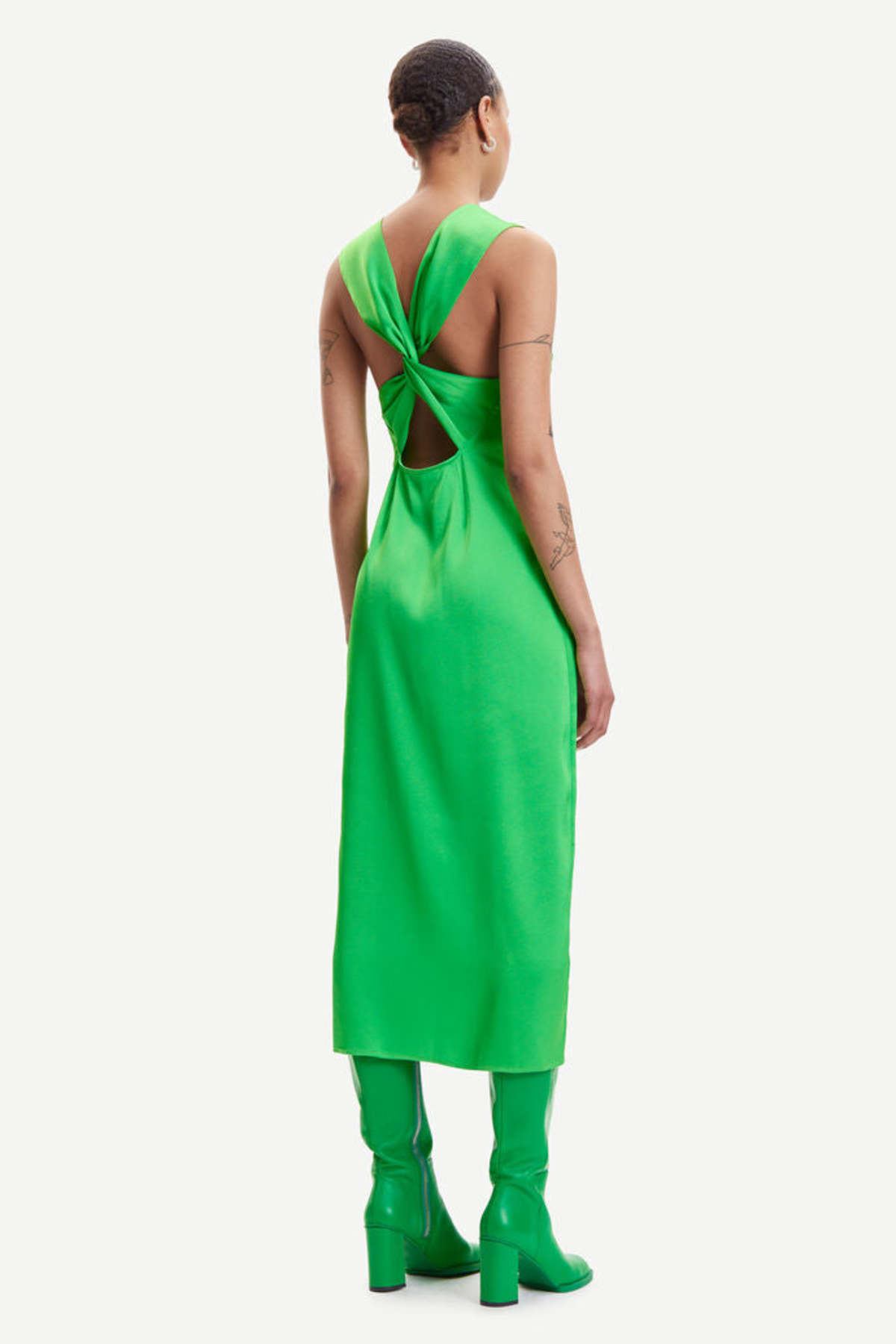 satin green dress mini Samsoe Samsoe Sunna Dress – nosix.co.uk