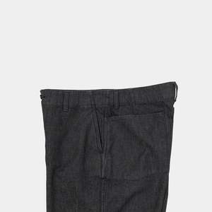 Still By Hand 10oz Denim Wide Pants - Black | Garmentory