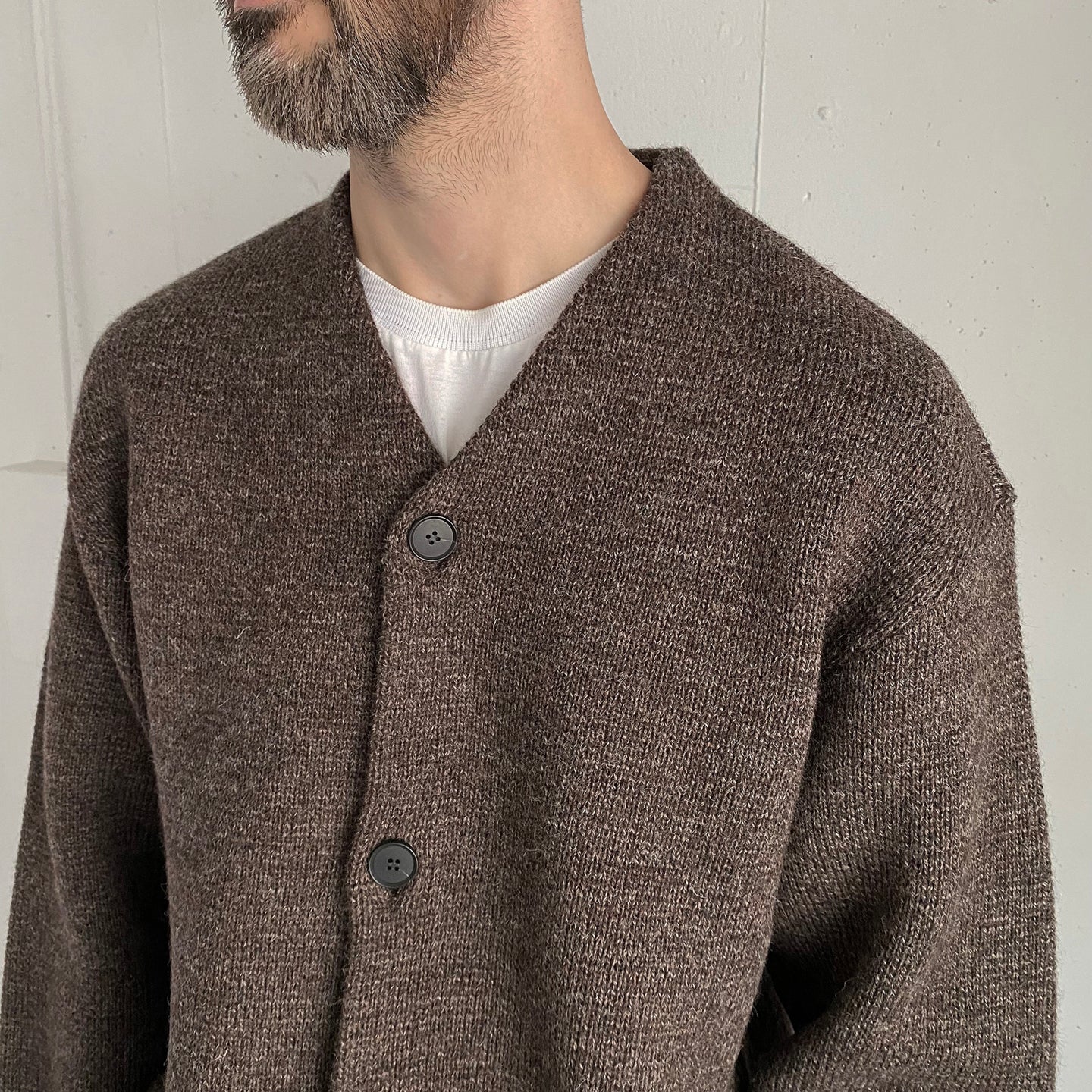 Still By Hand 5G Knitted Cardigan Melange Brown Garmentory still-by-hand-5g-knitted-cardigan-melange-brown-garmentory