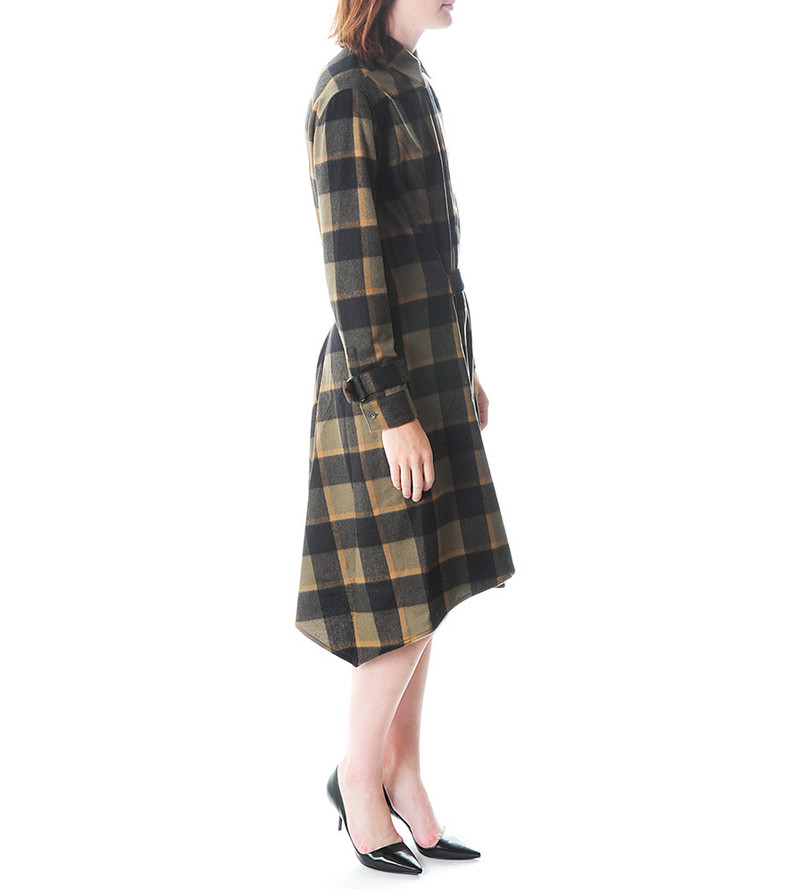 asymmetrical plaid dress Plaid Puff Chiffon Asymmetrical Dress Kaleido Plaid XS main image 0