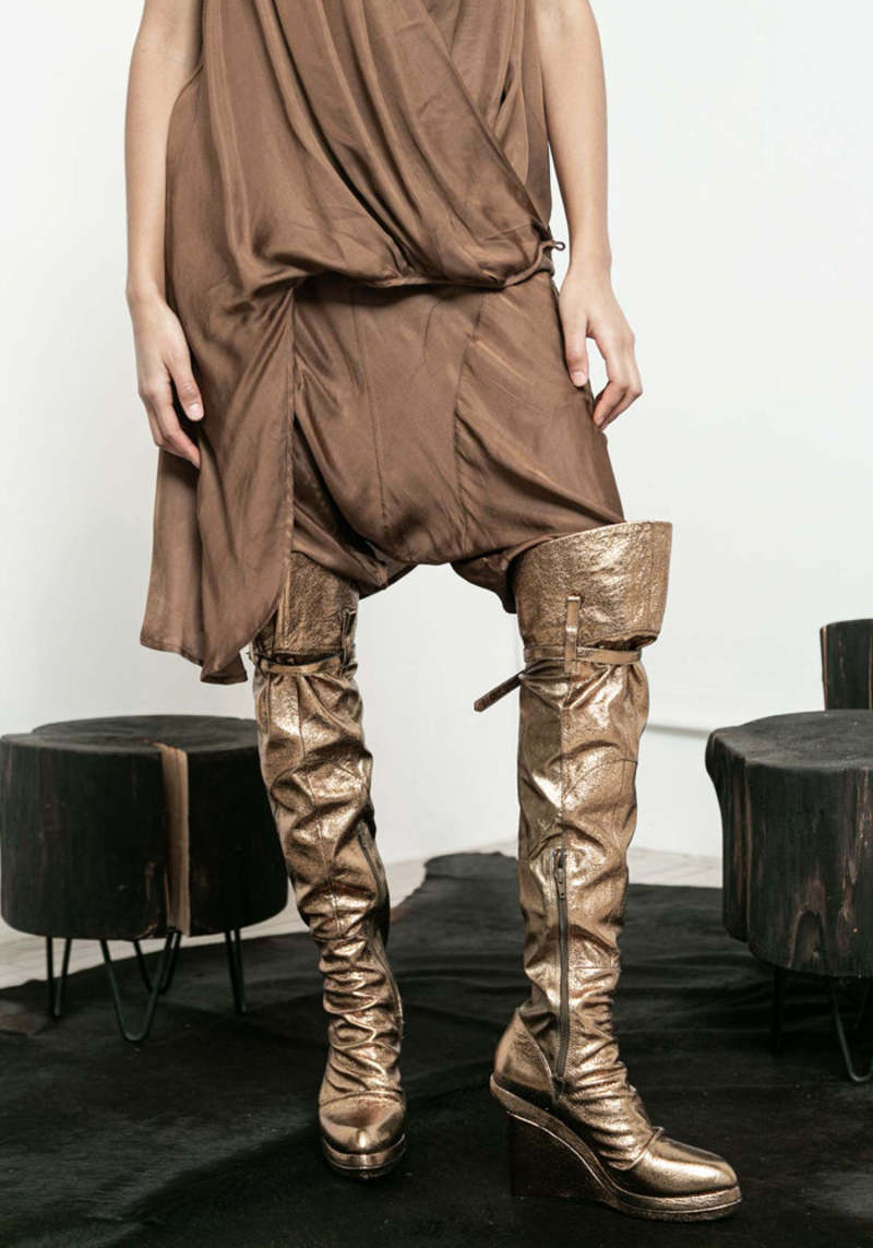 Nicholas K Jedda Leather Boots - Gold 