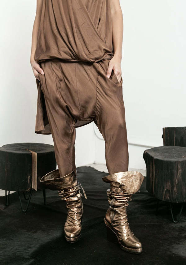 Nicholas K Jedda Leather Boots - Gold 