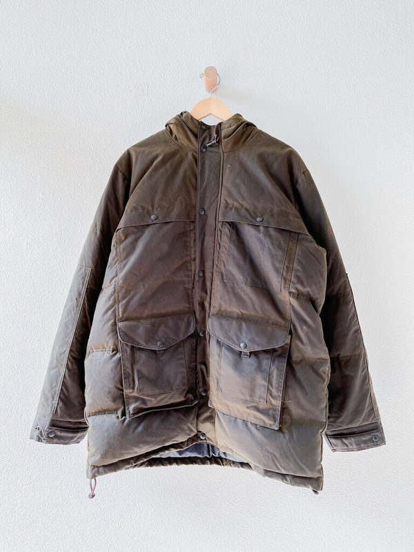 Deep Lake FILSON GOOSE DOWN WAXED CANVAS JACKET brown Garmentory