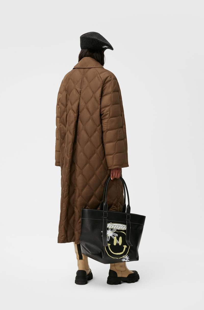【GANNI】Ripstop Quilt Coat リップストップキルトコート Black Ripstop Quilt Coat | GANNI US